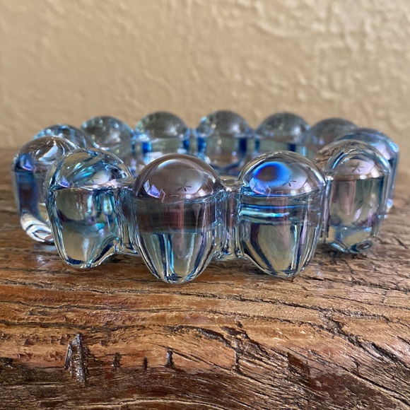 🦋Rare🦋Vintage Blue Glass Bubble Dish - Picture 3 of 4
